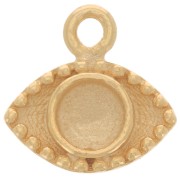 Charm de ojo de 10 mm para cabujón de 4 mm - Plata de Ley 925 Dorada x1|raw }}