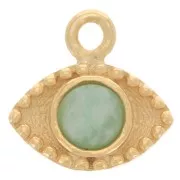 Charm de ojo de 10 mm para cabujón de 4 mm - Plata de Ley 925 Dorada x1