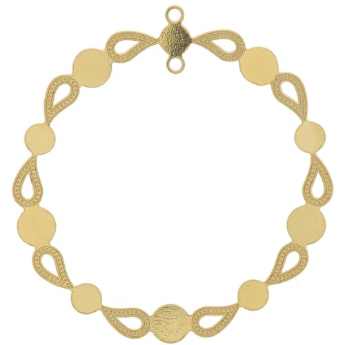 Colgante de araña redondo 39 mm para cabujón de 4 mm y 5 mm - Chapado en oro x1