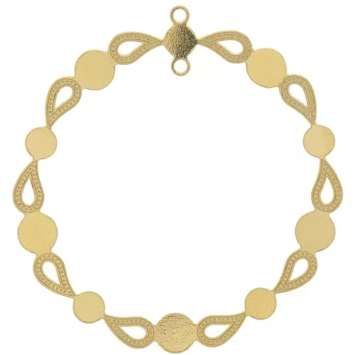 Colgante de araña redondo 39 mm para cabujón de 4 mm y 5 mm - Chapado en oro x1