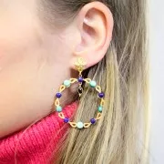 Colgante de araña redondo 39 mm para cabujón de 4 mm y 5 mm - Chapado en oro x1