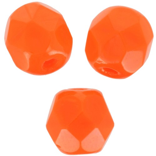 Facetadas 6 mm - Naranja oscuro opaco x25