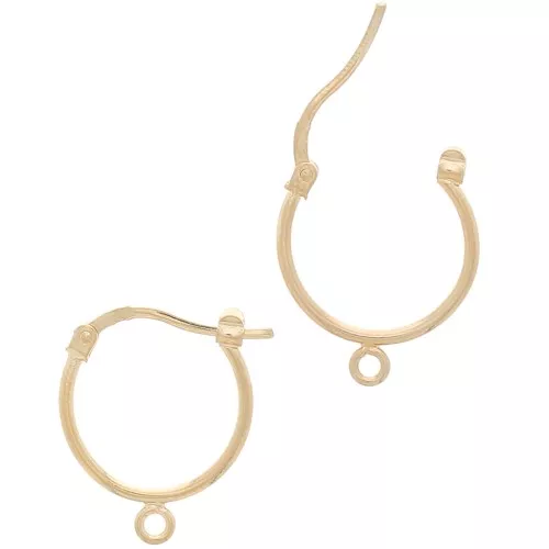 Pendientes de aro pequeño con anilla 19x15 mm - 3 micras chapado en oro x2