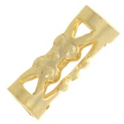 Cuentas de tubo de filigrana con bolitas 8x3 mm - Chapado en oro x6|raw }}