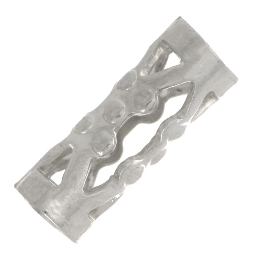 Tubos de filigrana con bolitas 8x3 mm - Rodio x6