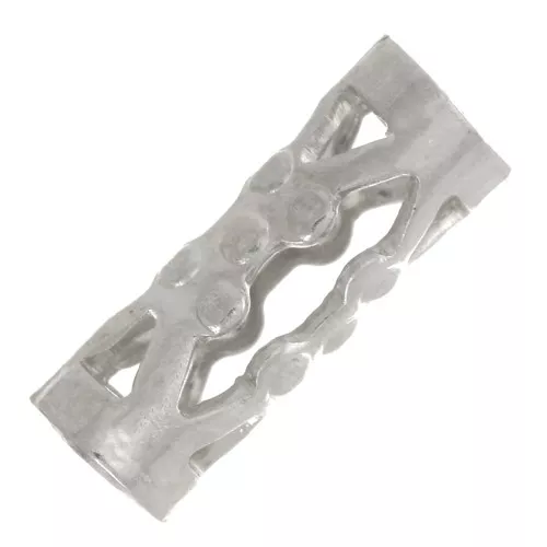 Tubos de filigrana con bolitas 8x3 mm - Rodio x6