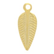 Charms hoja 11x4 mm - Chapado en oro x6