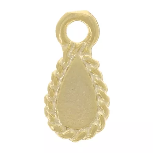 Charm drop trabajado 11x5 mm - Chapado en oro x1