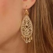 Charm drop trabajado 11x5 mm - Chapado en oro x1