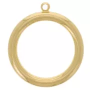 Colgante de círculo hueco de 24 mm - chapado en oro x1
