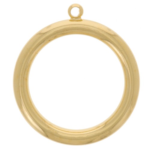 Colgante de círculo hueco de 24 mm - chapado en oro x1