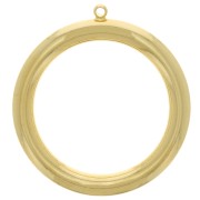 Colgante de círculo hueco de 36 mm - chapado en oro x1|raw }}