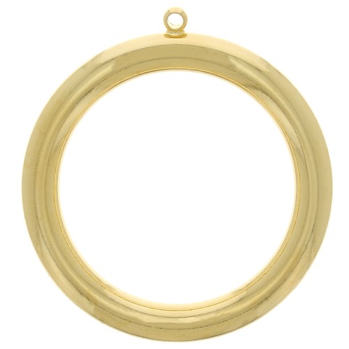 Colgante de círculo hueco de 36 mm - chapado en oro x1