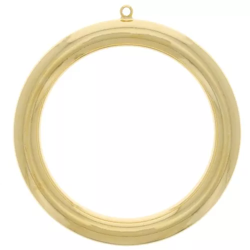 Colgante de círculo hueco de 49 mm - chapado en oro x1