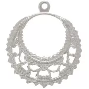 Colgante Filigrana Redonda 22 mm - Rodio x1