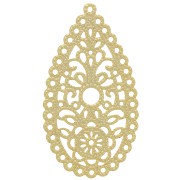 Colgante de candelabro con gota de filigrana 50x27 mm - Chapado en oro x1|raw }}