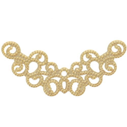 Espaciador para collar de media luna filigrana 31x12,5 mm - Chapado en oro x1
