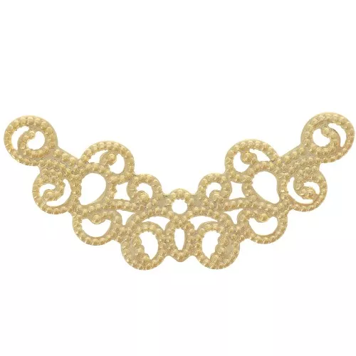 Espaciador para collar de media luna filigrana 31x12,5 mm - Chapado en oro x1