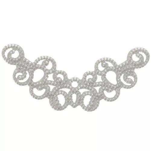 Intercalaire pour collier demi lune filigrané 31x12.5 mm - Rhodié x1