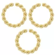 Anillos abiertos redondos trenzados 9,5x1,6 mm - Chapado en oro x5