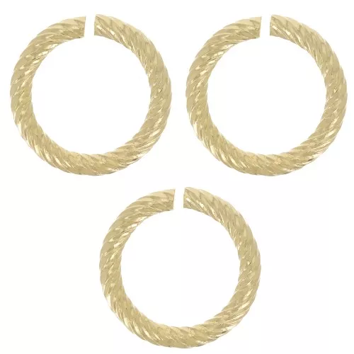 Anillos abiertos redondos trenzados 11x1,55 mm - Chapado en oro x5
