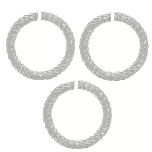 Anillos abiertos redondos trenzados 11x1,55 mm - Chapado fino de plata x5