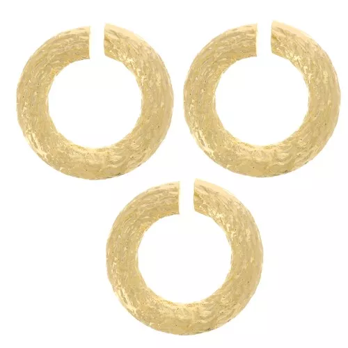 Anillos redondos abiertos de rayas 7x1,5 mm - Chapado en oro x5