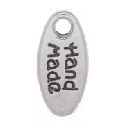 Charm drop 11x5 mm - Hecho a mano - Chapado en plata antigua x1