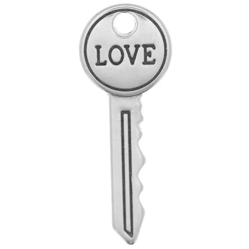 Colgante llave con escritura Love 27x11 mm - Plateado antiguo x1