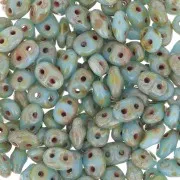 SuperDuo 2,5x5 mm Blue Turquoise Picasso x10g