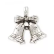 Dije Campanas 15 mm plateado envejecido x1