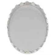 Engaste ovalado dentado para cabujón 14x10 mm - Plata 925 x1