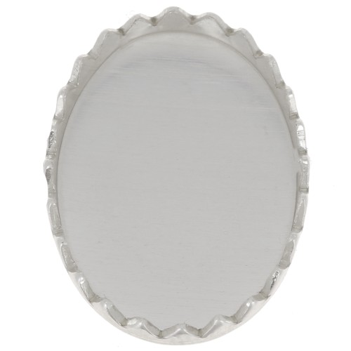 Engaste ovalado dentado para cabujón 14x10 mm - Plata 925 x1