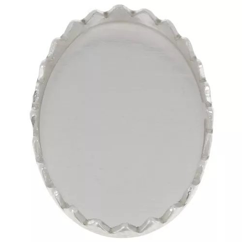 Engaste ovalado dentado para cabujón 14x10 mm - Plata 925 x1