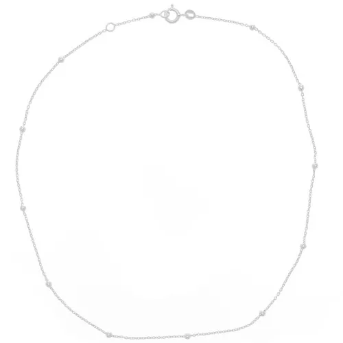 Gargantilla Forçat alternando cuentas redondas 2.5mm (1x3) - Plata 925 x37cm