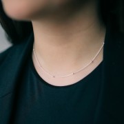 Gargantilla Forçat alternando cuentas redondas 2.5mm (1x3) - Plata 925 x37cm