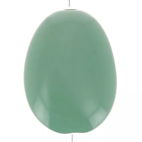 Cuenta acrílica opaca plana 30x23 mm - Verde salvia x1