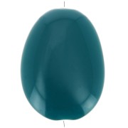 Cuenta acrílica opaca plana 30x23 mm - Azul pato x1