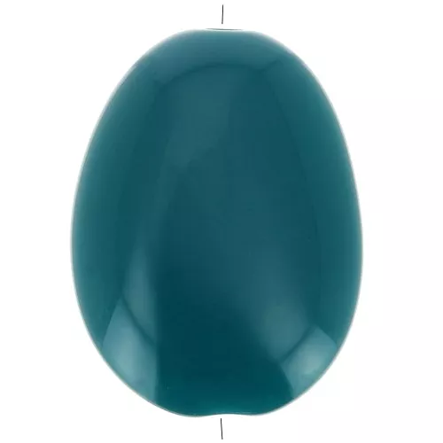Cuenta acrílica opaca plana 30x23 mm - Azul pato x1
