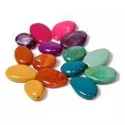 Cuenta acrílica opaca plana 30x23 mm - Morado oscuro x1