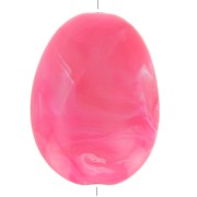 Cuenta plana de acrílico 30x23 mm - jaspeado fucsia x1