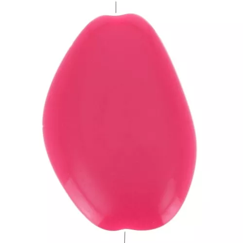 Cuenta Acrílica Plana Irregular 38x26 mm - Fucsia x1
