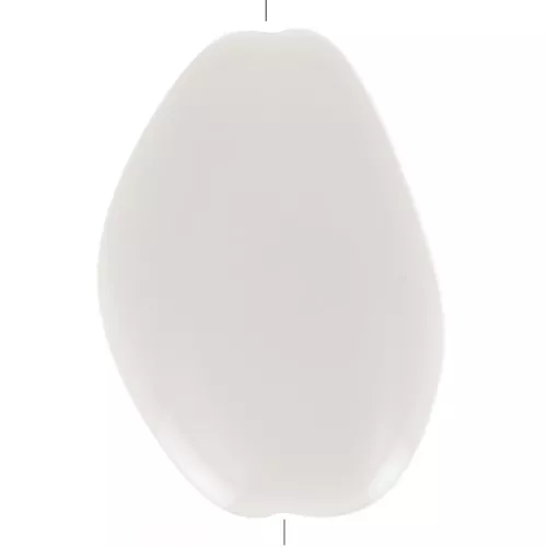 Cuenta acrílica plana e irregular 38x26 mm - Crema x1