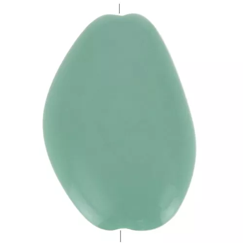 Cuenta acrílica irregular plana 38x26 mm - Verde salvia x1