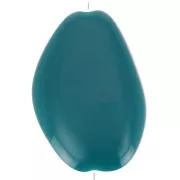 Cuenta acrílica plana irregular opaca 38x26 mm - Azul pato x1