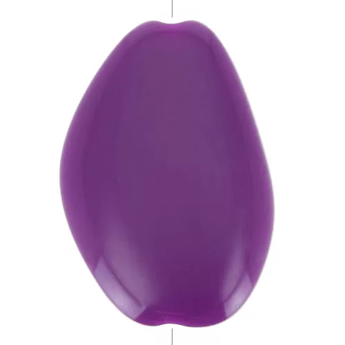 Cuenta acrílica plana e irregular 38x26 mm - Violeta oscuro x1