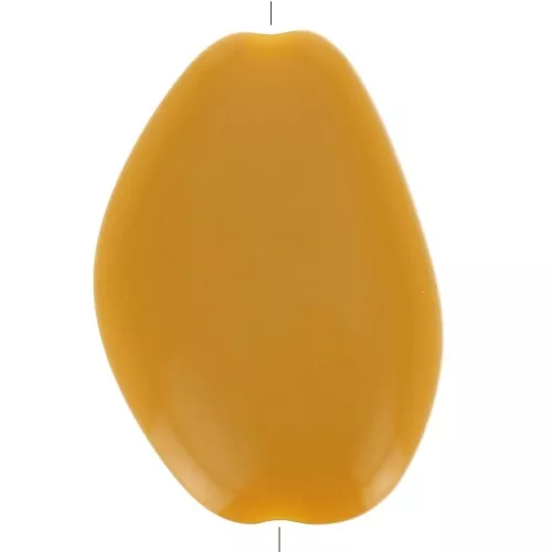Cuenta acrílica plana irregular opaca 38x26 mm - Ocre x1
