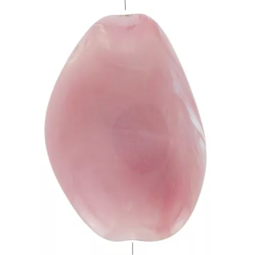 Cuenta acrílica plana irregular 38x26 mm - Rosa viejo jaspeado x1