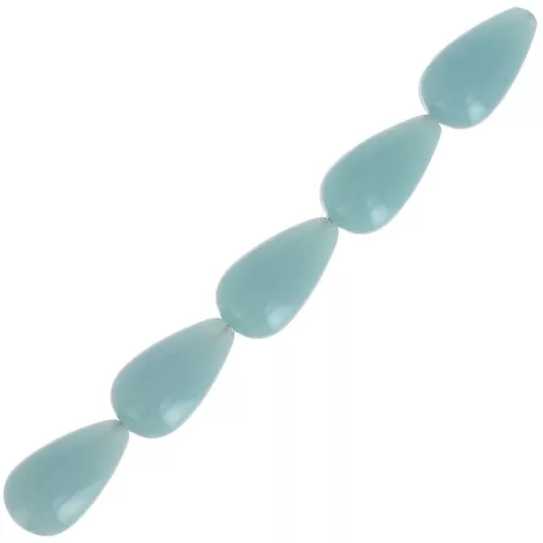 Perlas de resina opacas 14x8 mm - Celadón x6