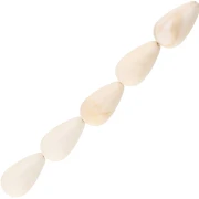 Perlas de resina opaca 14x8 mm - Crema jaspeado x6